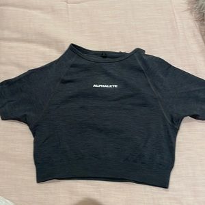 Alphalete Short Sleeve Cropped Compression Top RARELY USED